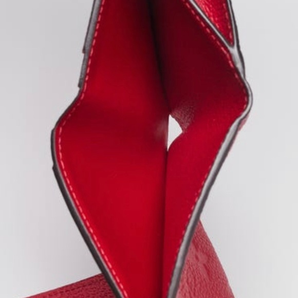 LOUIS VUITTON Scarlet Red Monogram Empreinte Leather Zoe Mini Trifold Wallet - Picture 7 of 10